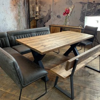 Rustic X Base Dining Table