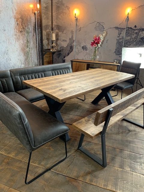 Rustic X Base Dining Table